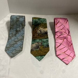 Lot of 3 Men’s 100% Silk Neck Ties Tommy Bahama J Garcia and Endangered Species